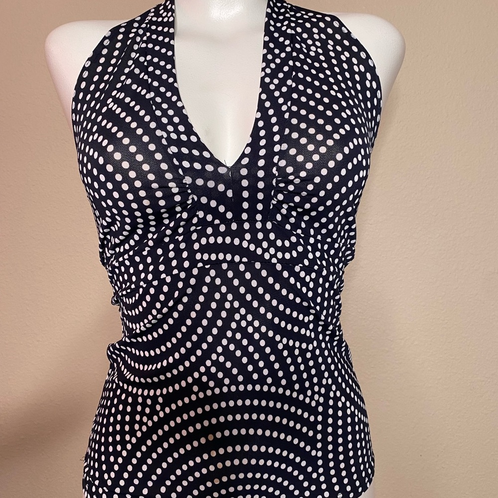 Polkadot rockabilly 50s halter fashion top M